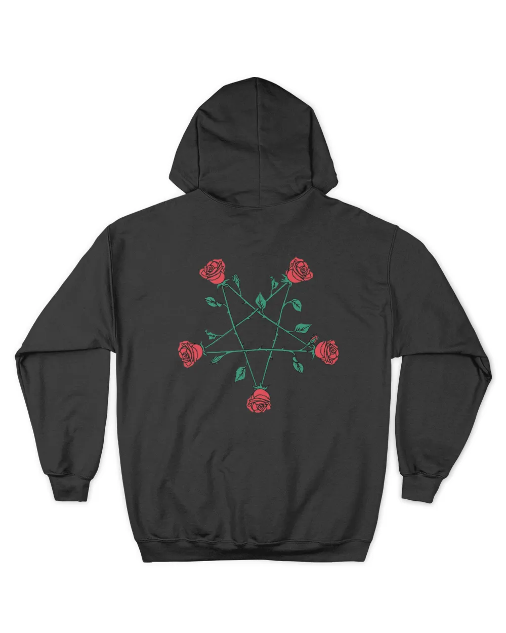 Pentagram Roses Unisex Hoodie black s