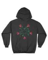 Pentagram Roses Unisex Hoodie black s