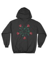 Pentagram Roses Unisex Hoodie black s