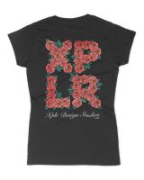 Roses Women's V-Neck T-Shirt black s